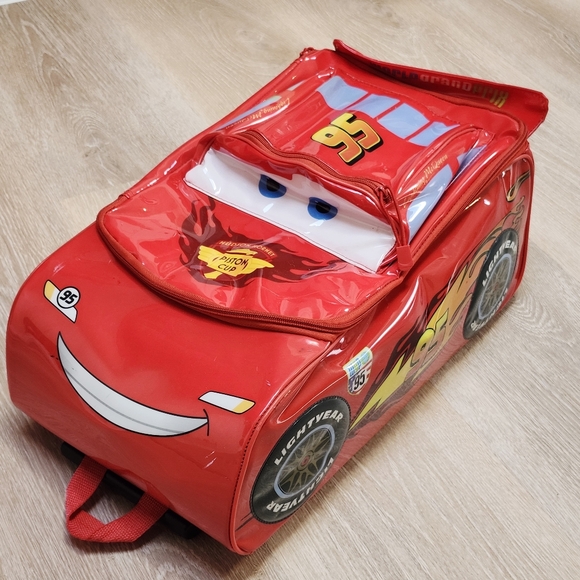 Disney Pixar Cars Lightning McQueen Rolling Carry On Suitcase - Picture 1 of 9
